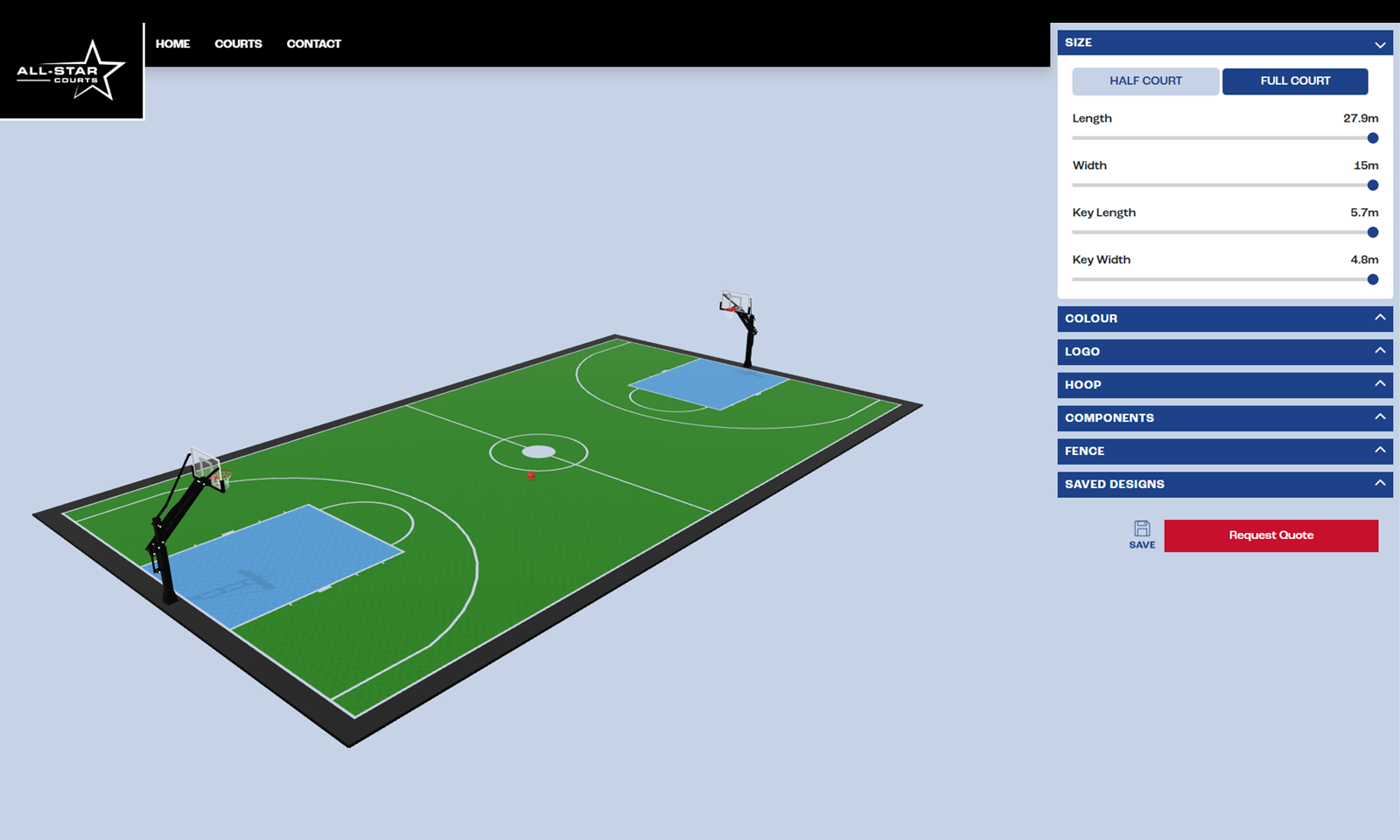 3D Basketball Court Designer